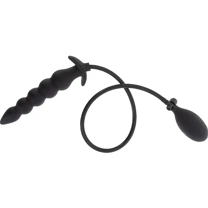 Plug Anal Gonflabil Striat Negru | 18.5–23 cm