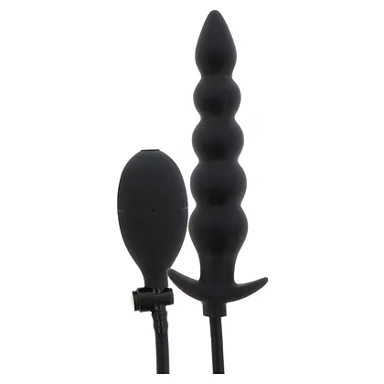 Plug Anal Gonflabil Striat Negru | 18.5–23 cm