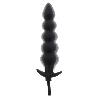 Plug Anal Gonflabil Striat Negru | 18.5–23 cm