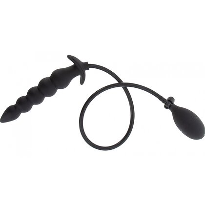 Plug Anal Gonflabil Striat Negru - 18.5–23 cm