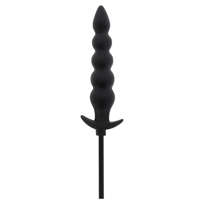 Plug Anal Gonflabil Striat Negru | 18.5–23 cm