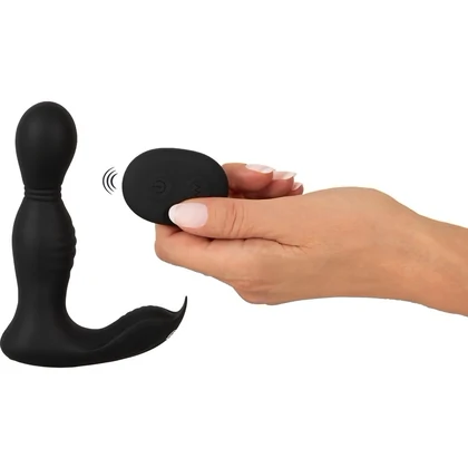 Plug Anal RC 2 Funcții, Rotativ și Vibrant Negru