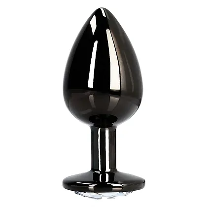 Plug Anal Round Gem Small Negru