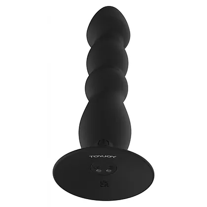 Plug Anal Vibrant ToyJoy Large — 17 cm, Reîncărcabil Negru