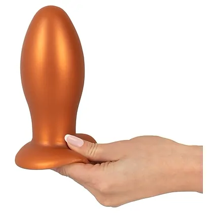 Plug Anal XL ANOS — silicon Moale, Ventuză 6.4 cm Maro