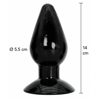 Plug Anal XXL 14 cm — Negru, Bază Lată Pentru Siguranță