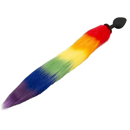 Plug Anal You2Toys cu Coadă Pufoasă Rainbow 42 cm