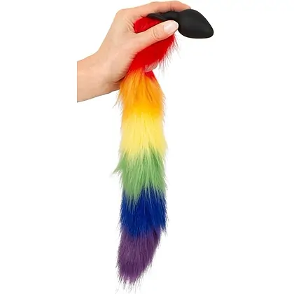 Plug Anal You2Toys cu Coadă Pufoasă Rainbow 42 cm