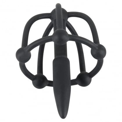 Plug De Penis Cu Cușcă Pentru Cap Negru