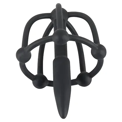 Plug De Penis Cu Cușcă Pentru Cap Negru
