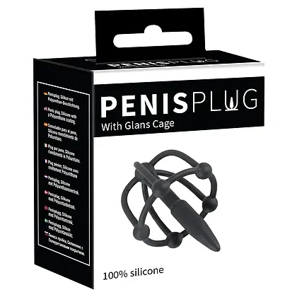Plug De Penis Cu Cușcă Pentru Cap Negru