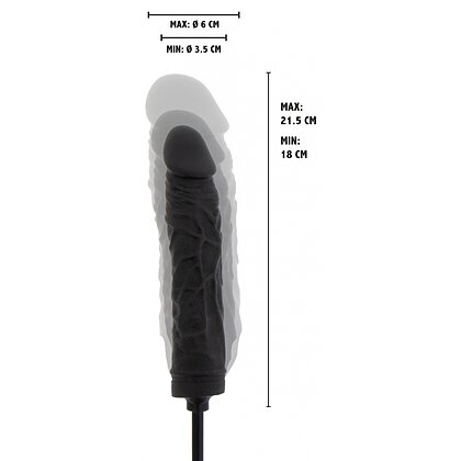 Plug Gonflabil 18cm Negru Silicon 100% și Supapă Rapidă