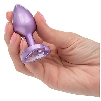 Plug Mic Jewel cu Inimă Diamant – Mov