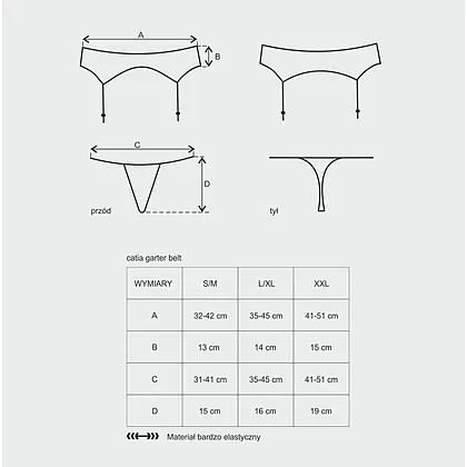 Portjartier Obsessive Catia Negru L-XL