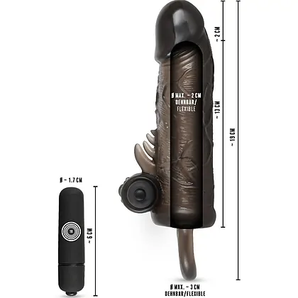 Prelungitor Penis Vibrator Regular Fit Negru