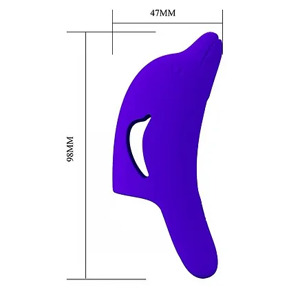 Pretty Love Delphini – Vibrator De Deget 10 Moduri, Compact Albastru