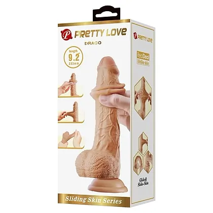 Pretty Love Draco — Dildo Realist 23,3 cm, Piele Glisantă