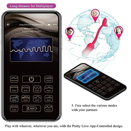 Pretty Love Egg Poulsen 12 Moduri, Reîncărcabil Roșu