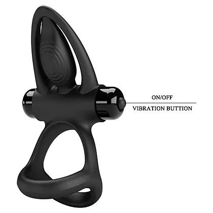 Pretty Love Inel Vibrant Negru, 10 Moduri Silențioase