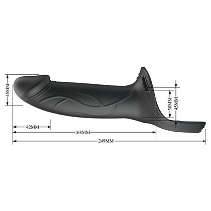 Pretty Love Landon cu Harness Reglabil și Dildo 16,8 cm Negru