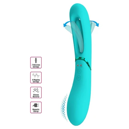 Pretty Love Lexie – Vibrator Punct G, 7+4 Moduri, USB Albastru