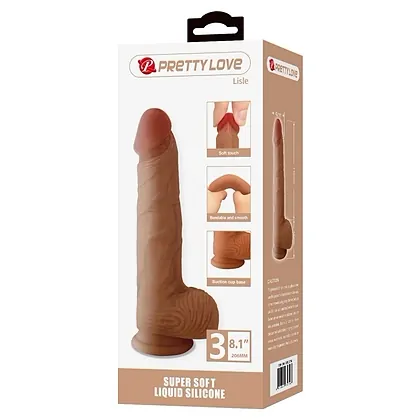 Pretty Love Lisle 20.6cm Dildo Din silicon cu Bază Ventuză