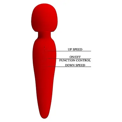 Pretty Love Meredith — Wand 7 Moduri, 21.5 cm, Roșu