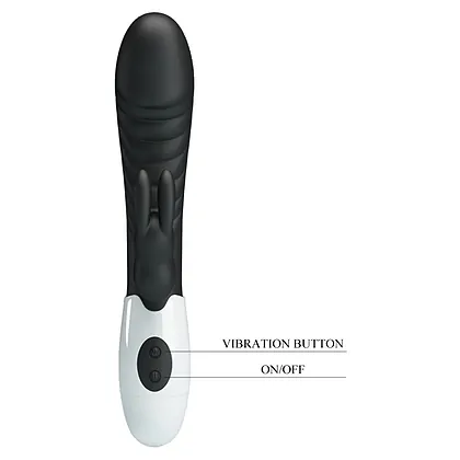 Pretty Love Naughty Bunny – Dublu Stimulator, 30 Moduri Negru