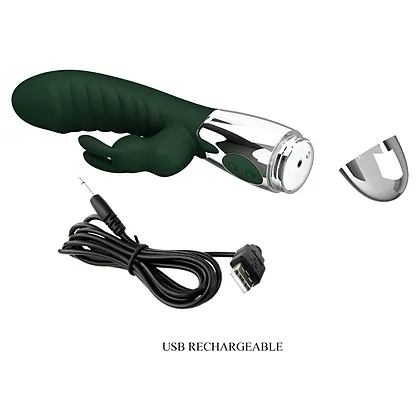 Pretty Love Naughty Bunny Green — 30 Moduri, Dublă Stimulare Verde