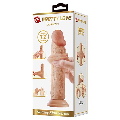 Pretty Love Quentin – Dildo Realist 18,4 cm, Piele Glisantă