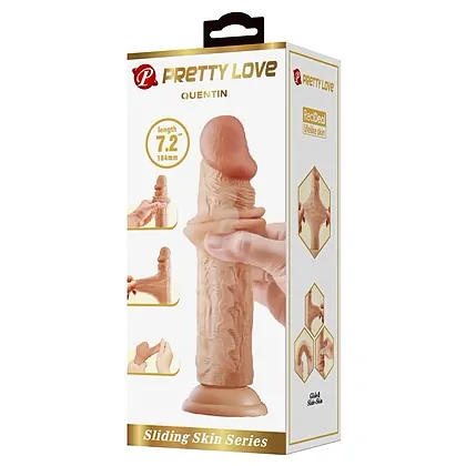 Pretty Love Quentin – Dildo Realist 18,4 cm, Piele Glisantă
