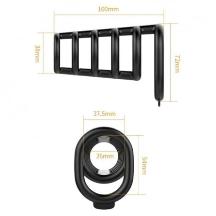 Pretty Love Rodrigo – Inel Erecție silicon, 6 Inele Negru