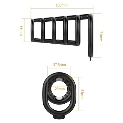 Pretty Love Rodrigo – Inel Erecție silicon, 6 Inele Negru