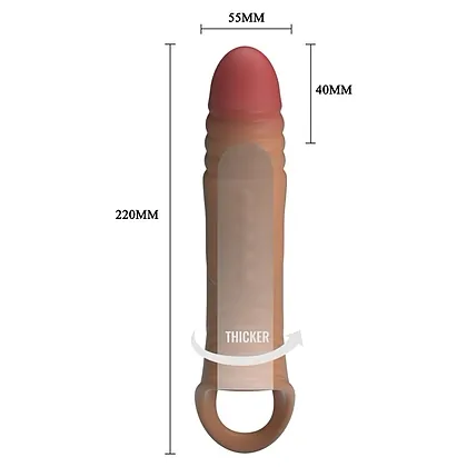 Pretty Love Sleeve TPE Vibrator – 21–25 cm, Diam. 5.5–5.9 Flesh