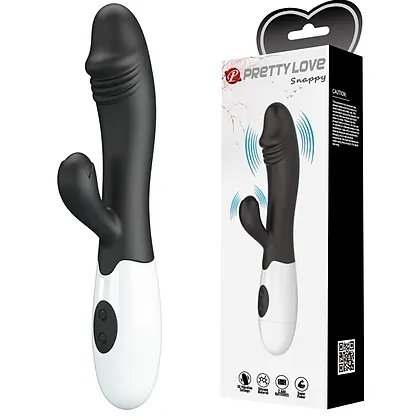 Pretty Love Snappy Black — Iepuraș Dual, 30 Moduri