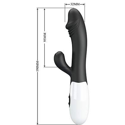 Pretty Love Snappy Black — Iepuraș Dual, 30 Moduri Negru