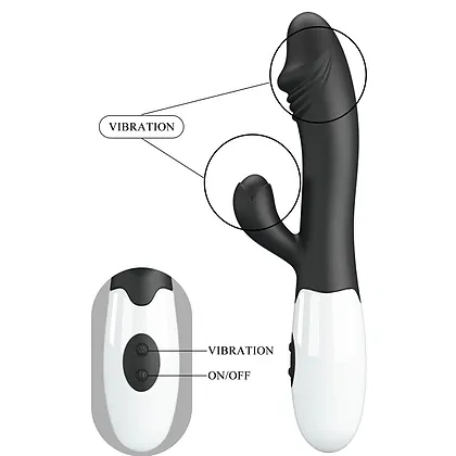 Pretty Love Snappy Black — Iepuraș Dual, 30 Moduri