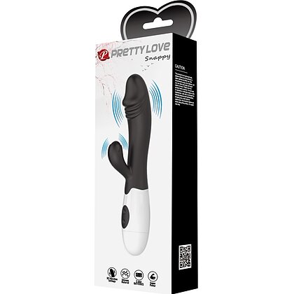 Pretty Love Snappy Black — Iepuraș Dual, 30 Moduri Negru