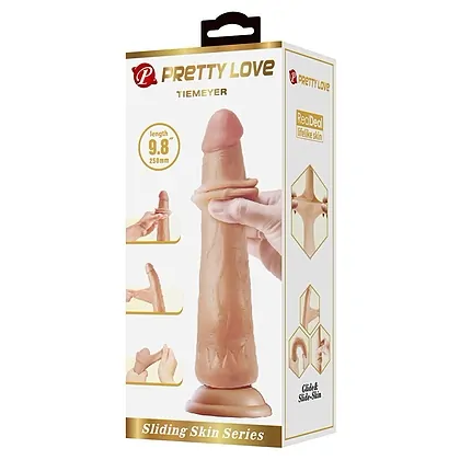 Pretty Love Tiemeyer 25 cm, Piele Glisantă și Ventuză