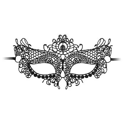 Queen Lace Mask Negru