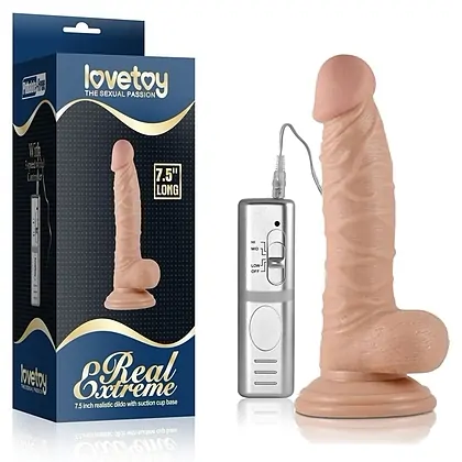Real Extreme Vibrator 19 cm cu Ventuză Puternică