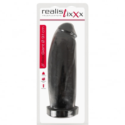 Realistixxx Real Giant XXL, 29,8×9,1 cm cu Ventuză Negru
