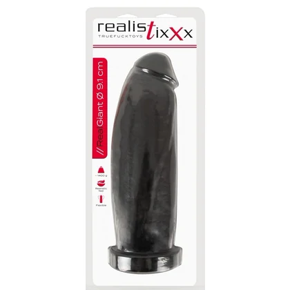 Realistixxx Real Giant XXL, 29,8×9,1 cm cu Ventuză Negru