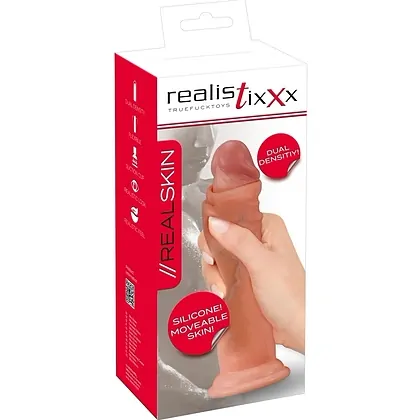 Realistixxx Real Skin Dildo 20cm cu Ventuză Puternică