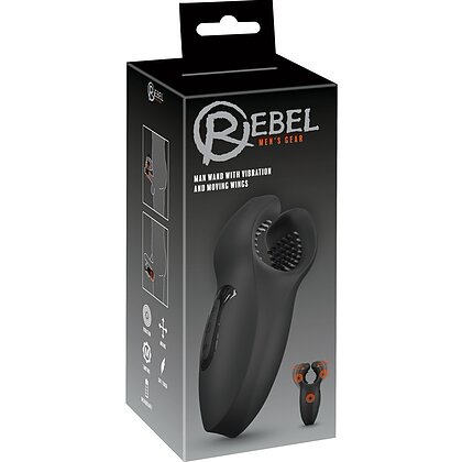 Rebel Man Wand 3 Motoare, 10x10 Moduri, Reîncărcabil Negru