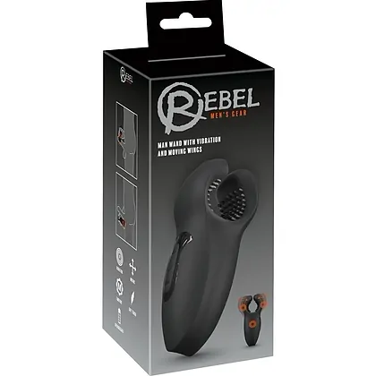 Rebel Man Wand 3 Motoare, 10x10 Moduri, Reîncărcabil Negru