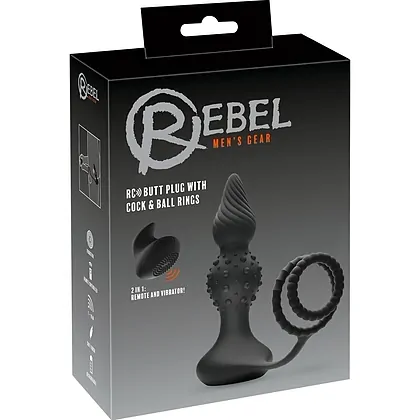 Rebel RC Dop Anal Vibrator cu Inele 10 Moduri Wireless Negru