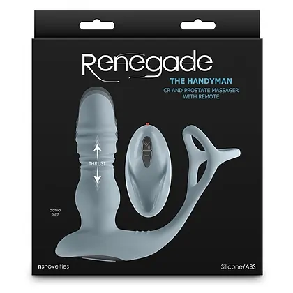Renegade The Handyman Gray — Vibrator Prostată 14,5 cm, 6 Viteze Gri