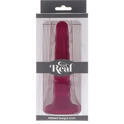 Ribbed Dong 16cm Roșu