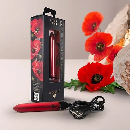 Rocks Off Mini Vibrator — 16 Moduri, Reîncărcabil Roșu